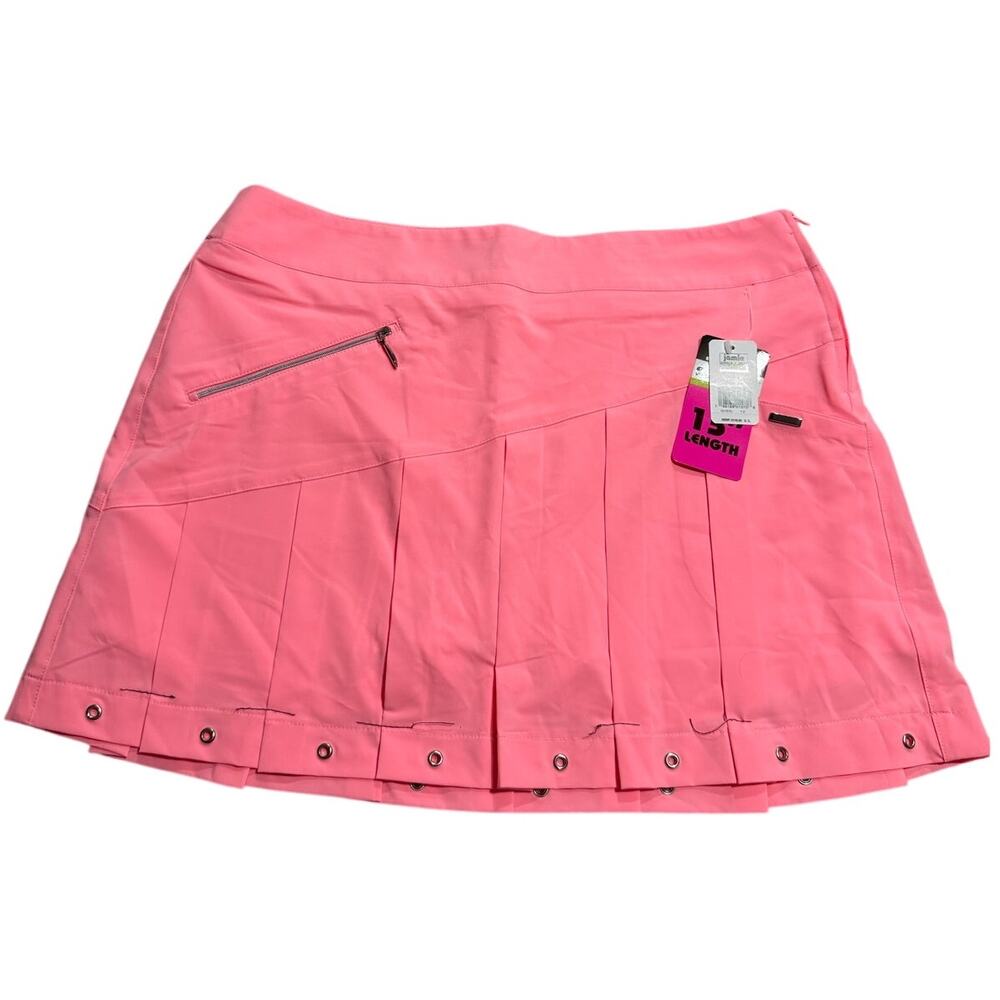 NWT Jamie Sadock Tennis Skort Skirt Pleated Mini Pickleball Sz 12 Pink MSRP $110